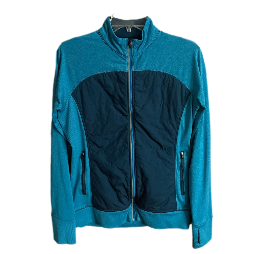 REI Blue Insulated Running Shell Puffer Jacket Women's Small Gorpcore Reflective